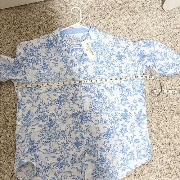 Lilly Pulitzer Men's Stuff Addison Linen Shirt Resort White Lil Daffodil Hill XL - Picture 5 of 5